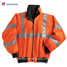 Custom Hi Vis Reflective Work Wear ANSI Class 3 Waterproof Warm Fleece High Visibility Winter Safety Jacket